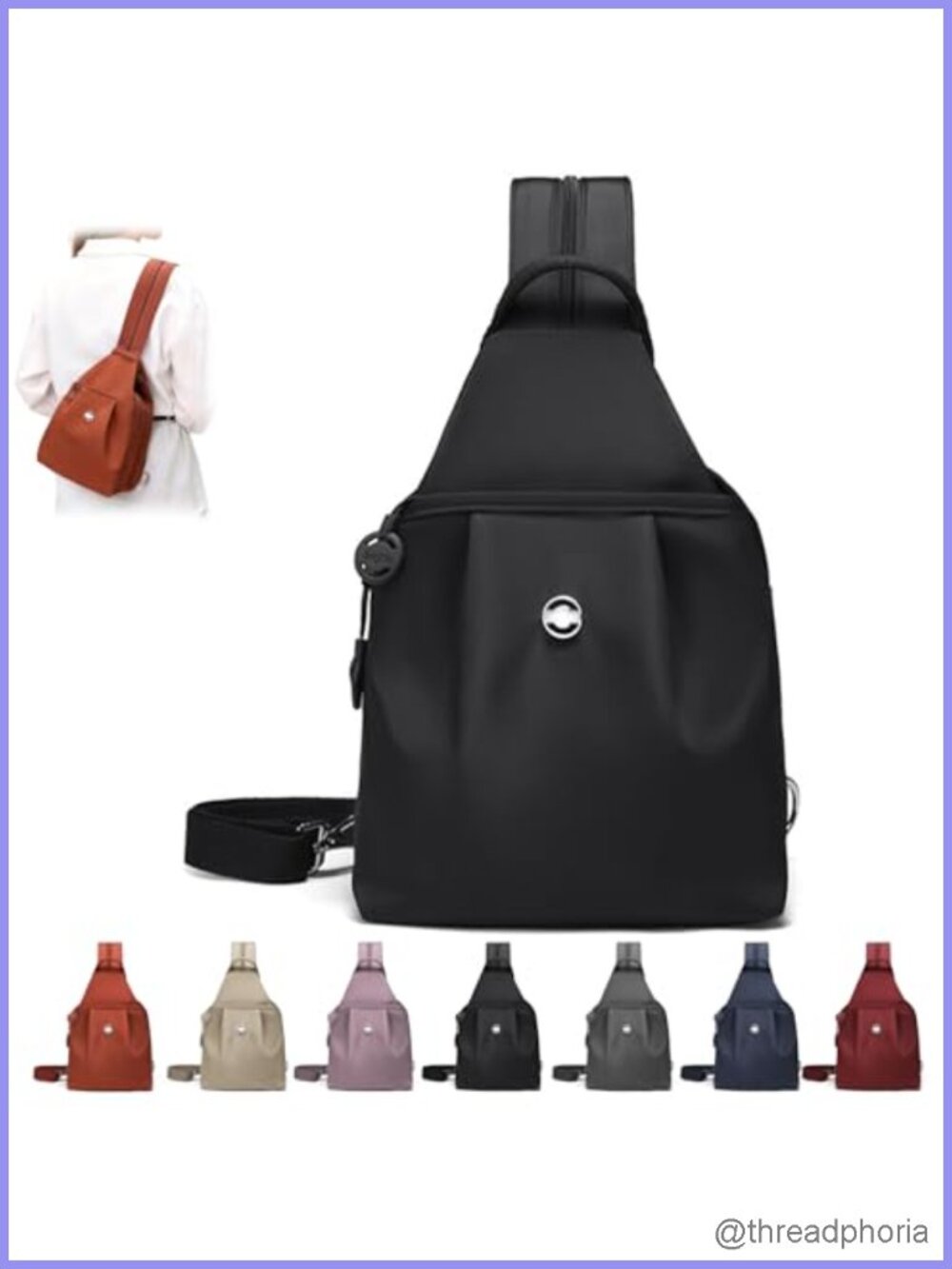 3-in-1 Anti-Theft Convertible Nylon Tote Backpack Crossbody Bag